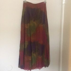 Long tie dye skirt in Autumn colors